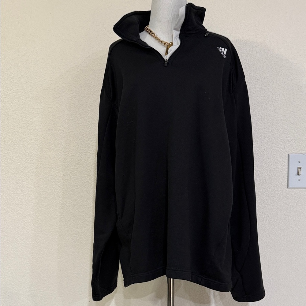Adidas Men's Black Quarter-Zip Sweatshirt Size XL GUC